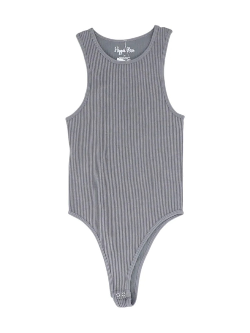 Hippie Rose Ribbed Gray One-Piece Bodysuit